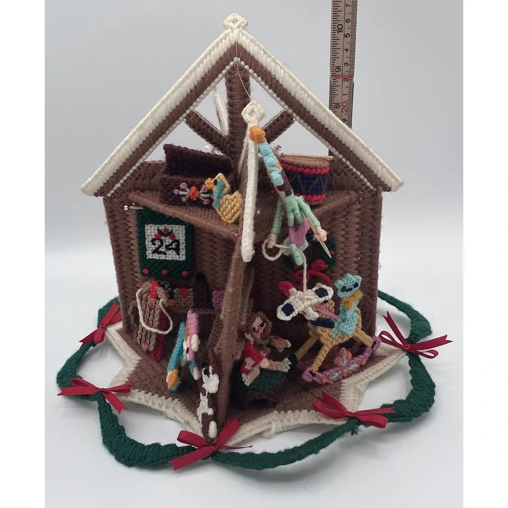 NORTH POLE COMPLETED Plastic Canvas‎ Santa's Workshop Christmas Hanging Mobile